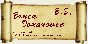 Brnča Domanović vizit kartica